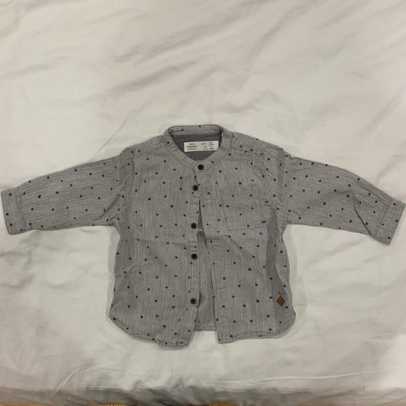 Zara Baby Button Down Shirt - 6-9 Months - Picture 2 of 4
